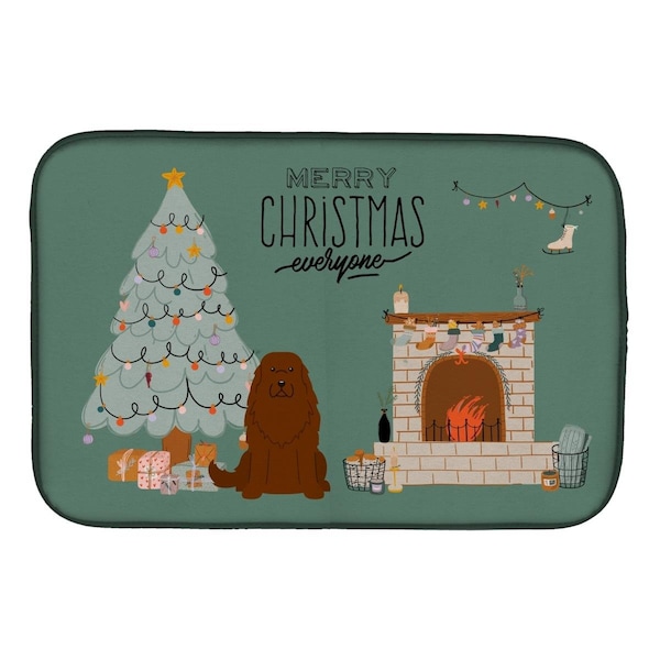 Carolines Treasures 14 x 21 in. Caucasian Shepherd Dog Christmas Everyone Dish Drying Mat - CK7613DDM