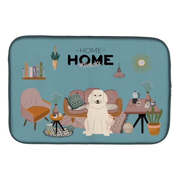 Carolines Treasures 14 x 21 in. Great Pyrenese Sweet Home Dish Drying Mat - CK7928DDM