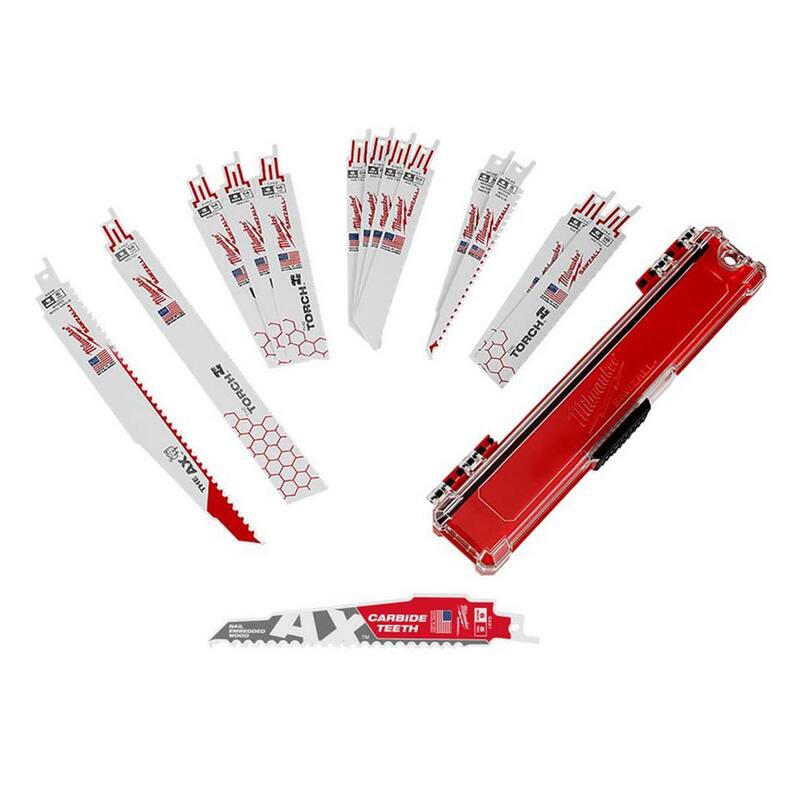 Set de hojas bimetálicas Milwaukee para cortar madera y metal incrustado con clavos y corte rápido de madera incrustada con clavos de carburo SAWZALL de 6 pulgadas y 5 TPI (14 piezas) - 49-22-1113-48-00-5221.
