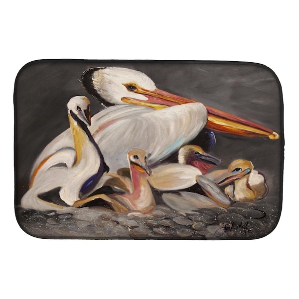 Carolines Treasures White Pelicans Dish Drying Mat - JMK1026DDM