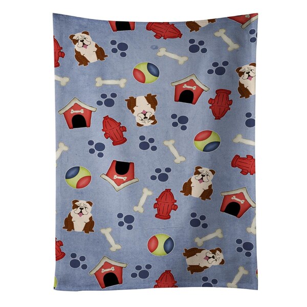 Carolines Treasures Dog House Collection English Bulldog Brindle White Kitchen Towel - BB2734KTWL