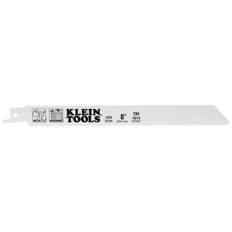 Hojas de sierra reciproca Klein Tools 10/14 TPI, 8 pulgadas, paquete de 5 - 31741