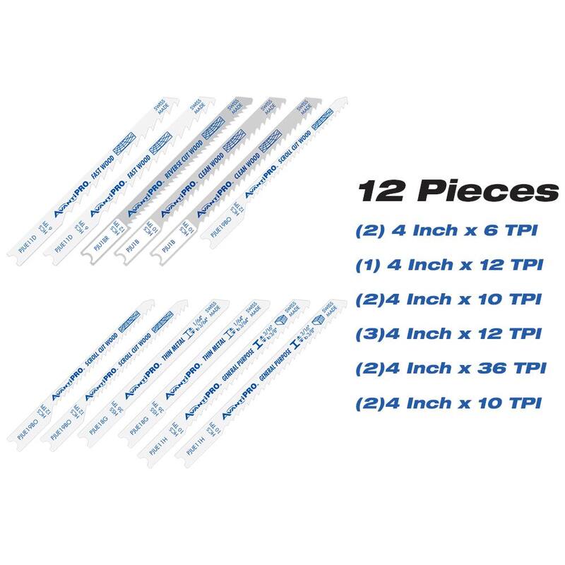 Set de 9 piezas de hojas de sierra reciproca de madera y metal, set de 12 piezas de hojas de sierra de calar, y set de 10 piezas de brocas planas (31 piezas) - PS09SJU12BCS10