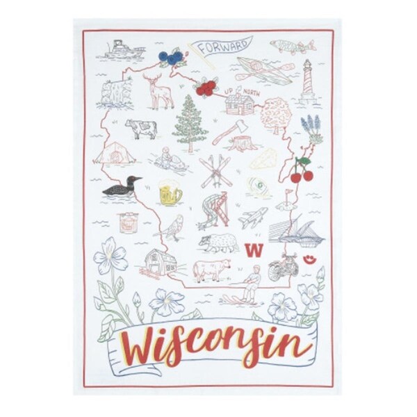 Tarifa 18 x 25 in. Wisconsin State Kitchen Towel, 4PK - TA3685902