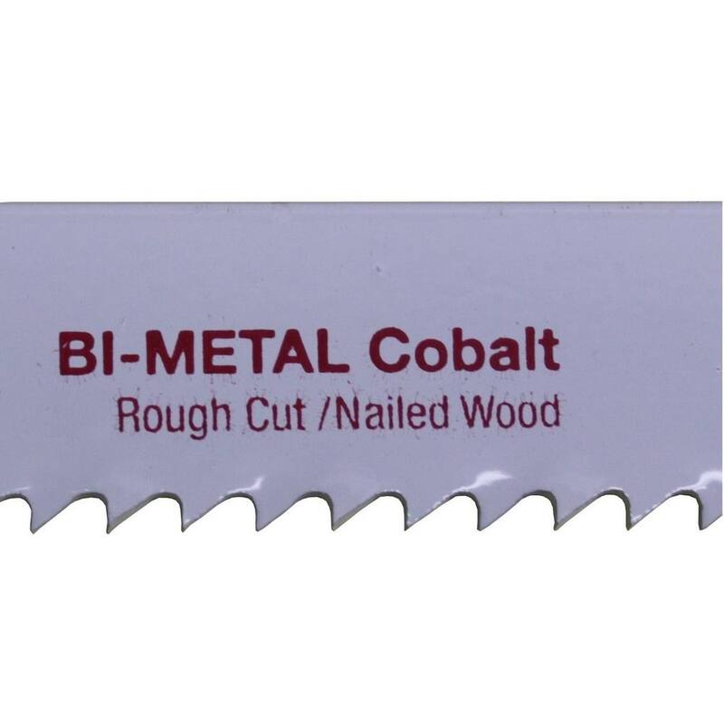 Broca Americana 3/4 in. W x 8 in. L x 14 dientes (TPI) x 0.05 in. Espesor Cuchilla de Sierra Alternativa Bimetálica de Cobalto (10 piezas) - DMS03-7814P10