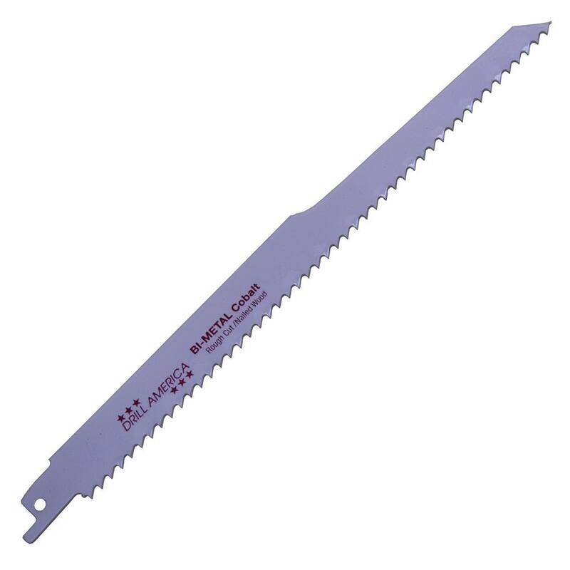 Broca Americana 3/4 in. W x 8 in. L x 14 dientes (TPI) x 0.05 in. Espesor Cuchilla de Sierra Alternativa Bimetálica de Cobalto (10 piezas) - DMS03-7814P10
