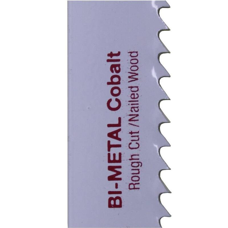 Broca Americana 3/4 in. W x 8 in. L x 14 dientes (TPI) x 0.05 in. Espesor Cuchilla de Sierra Alternativa Bimetálica de Cobalto (10 piezas) - DMS03-7814P10