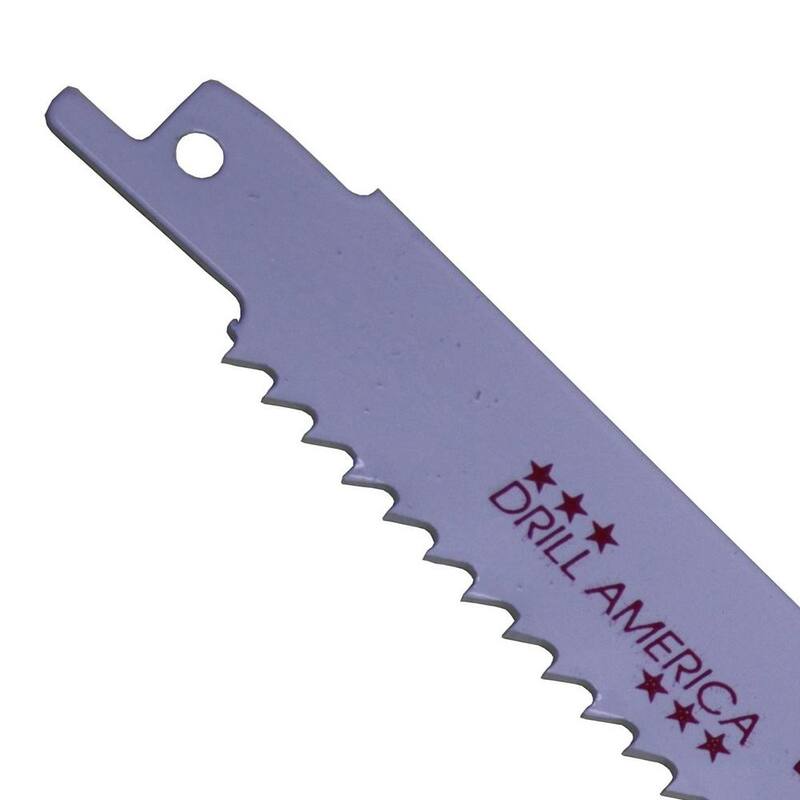 Broca Americana 3/4 in. W x 8 in. L x 14 dientes (TPI) x 0.05 in. Espesor Cuchilla de Sierra Alternativa Bimetálica de Cobalto (10 piezas) - DMS03-7814P10