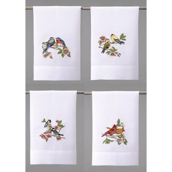 Peking Handicraft 14 x 22 in. Cherry Blossom Love Birds GT 4 Design Kitchen Towel - 04HV09WC