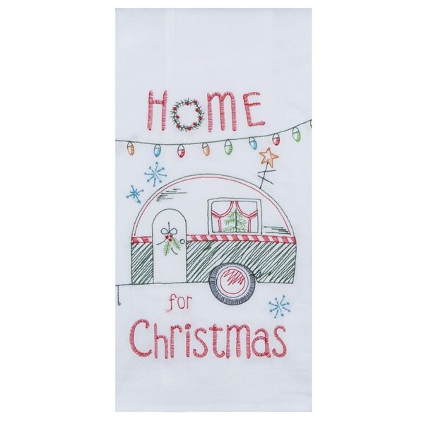 Kay Dee Designs H3200 Happy Camper Christmas Trailer Flour Sack Dish Towel - K7D-H3200