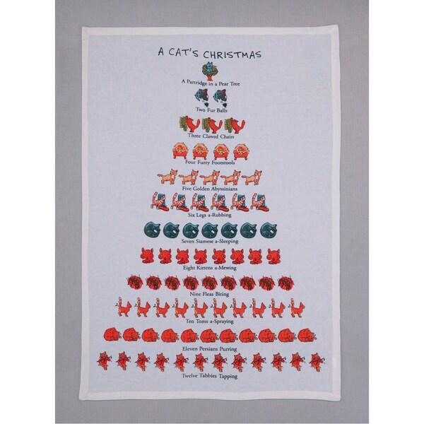 Peking Handicraft 18 x 26 in. A Cats Christmas Kitchen Towel, 6PK - 04DP13WC