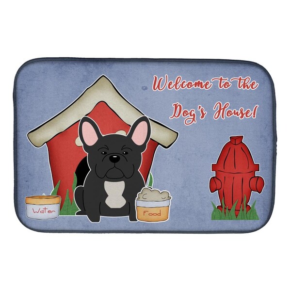 Carolines Treasures Dog House Collection French Bulldog Black Dish Drying Mat - BB2768DDM