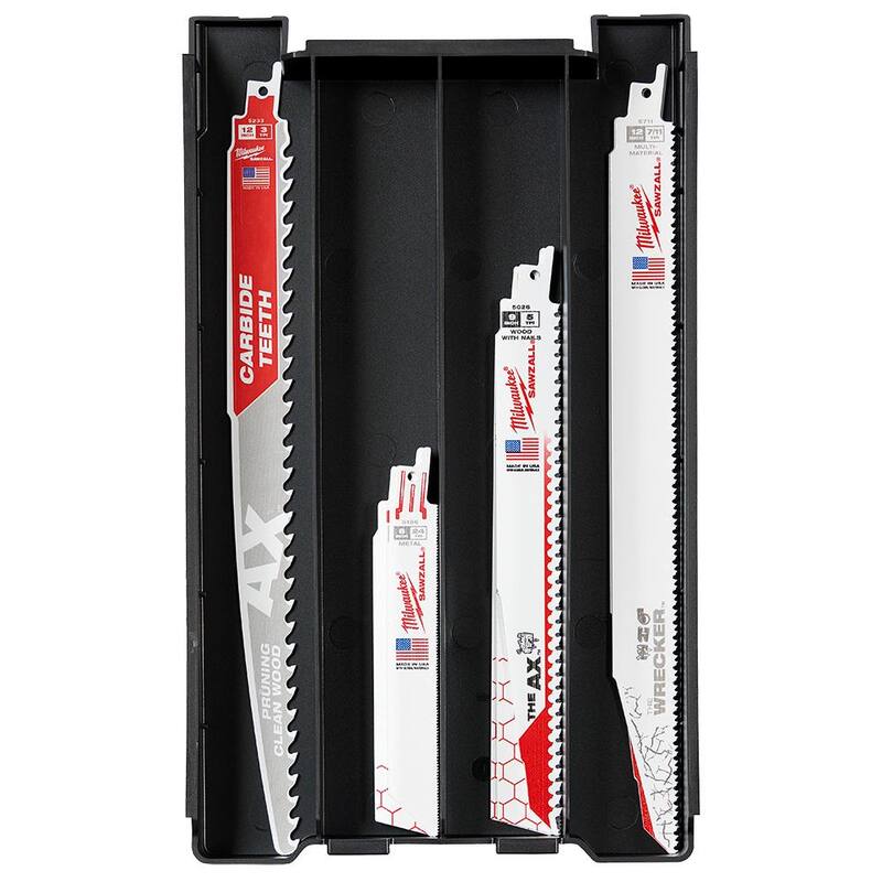 Milwaukee SAWZALL 9 pulgadas 8 TPI Juego de hojas de sierra reciproca Metal Cutting NITRUS Torch PACKOUT Kit (paquete de 15 piezas) - 49-22-5641