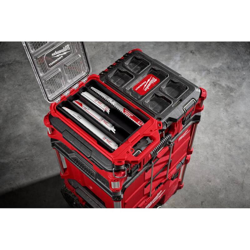 Milwaukee SAWZALL 9 pulgadas 8 TPI Juego de hojas de sierra reciproca Metal Cutting NITRUS Torch PACKOUT Kit (paquete de 15 piezas) - 49-22-5641
