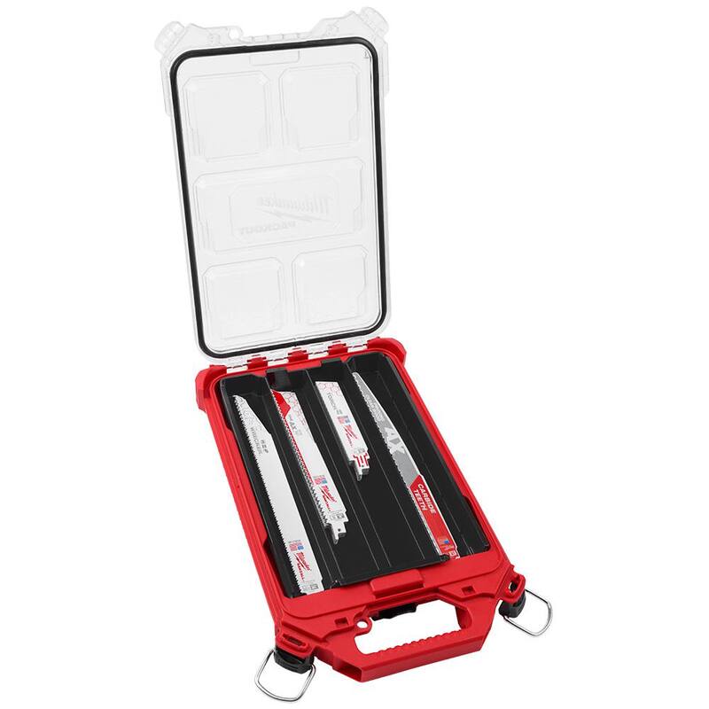 Milwaukee SAWZALL 9 pulgadas 8 TPI Juego de hojas de sierra reciproca Metal Cutting NITRUS Torch PACKOUT Kit (paquete de 15 piezas) - 49-22-5641