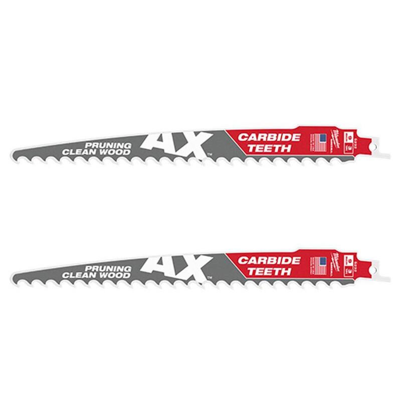 Milwaukee 9 pulgadas 3 TPI Hoja de sierra de sable SAWZALL con dientes de carburo para podar madera (paquete de 2) - 48-00-5232-48-00-5232.