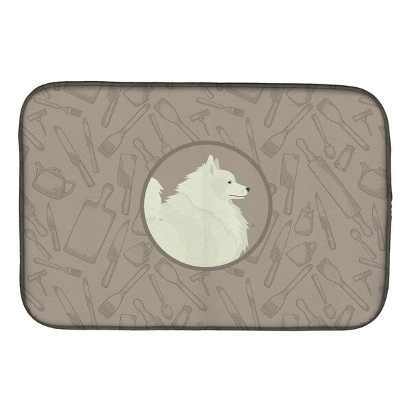 Carolines Treasures Spitz in the Kitchen Dish Drying Mat - CK2212DDM