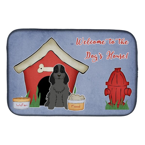 Carolines Treasures Dog House Collection Cocker Spaniel Black Dish Drying Mat - BB2846DDM