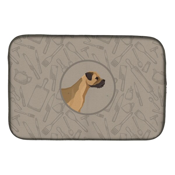 Carolines Treasures Border Terrier in the Kitchen Dish Drying Mat - CK2170DDM
