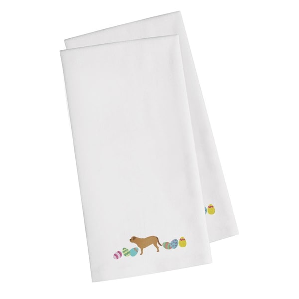 Carolines Treasures Dogue De Bordeaux Easter White Embroidered Kitchen Towel - CK1635WHTWE