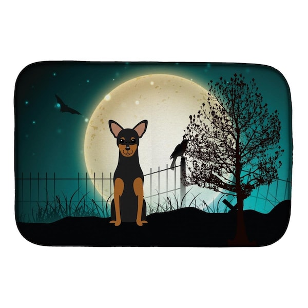 Carolines Treasures Halloween Scary Manchester Terrier Dish Drying Mat - BB2218DDM