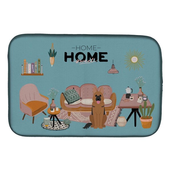 Carolines Treasures 14 x 21 in. German Shepherd Sweet Home Dish Drying Mat - CK7912DDM