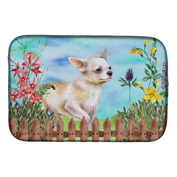 Carolines Treasures Chihuahua Leg Up Spring Dish Drying Mat - CK1259DDM
