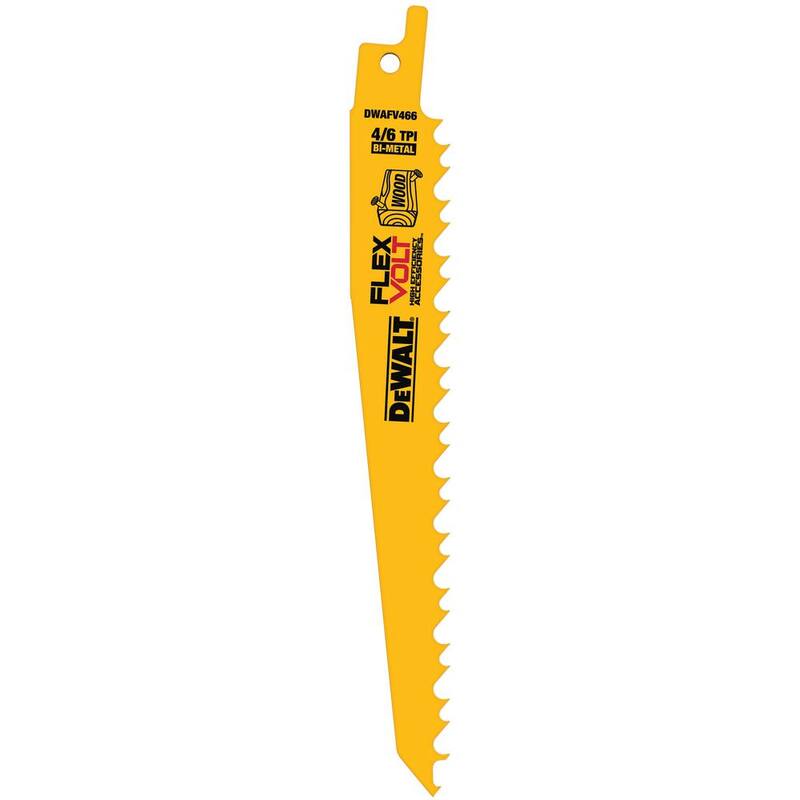 Juego de 5 hojas de sierra de vaivén bimetálicas DEWALT FLEXVOLT de 6 pulgadas y 6 TPI - DWAFV466