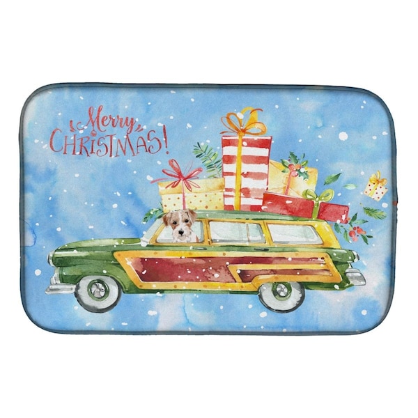 Carolines Treasures Merry Christmas Jack Russell Terrier Dish Drying Mat - CK2467DDM