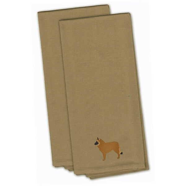 Carolines Treasures Belgian Shepherd Tan Embroidered Kitchen Towel - BB3461TNTWE