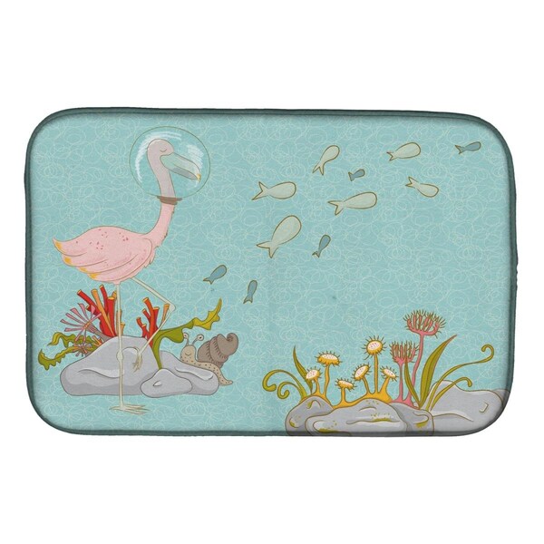 Carolines Treasures Flamingo Underwater Dish Drying Mat - BB8535DDM