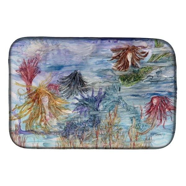 Carolines Treasures Abstract Mermaid Water Fantasy Dish Drying Mat - 8975DDM
