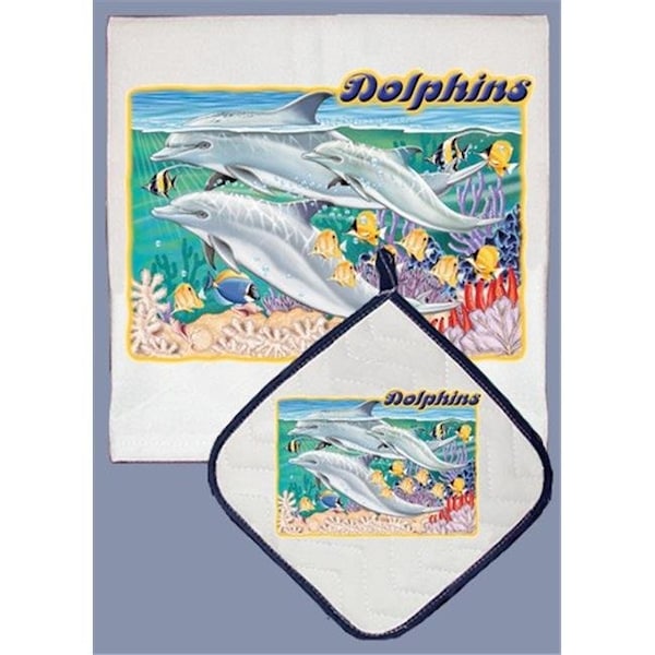 Pipsqueak Productions Pipsqueak Productions DP807 Dolphin Dish Towel And Pot Holder Set - DP807