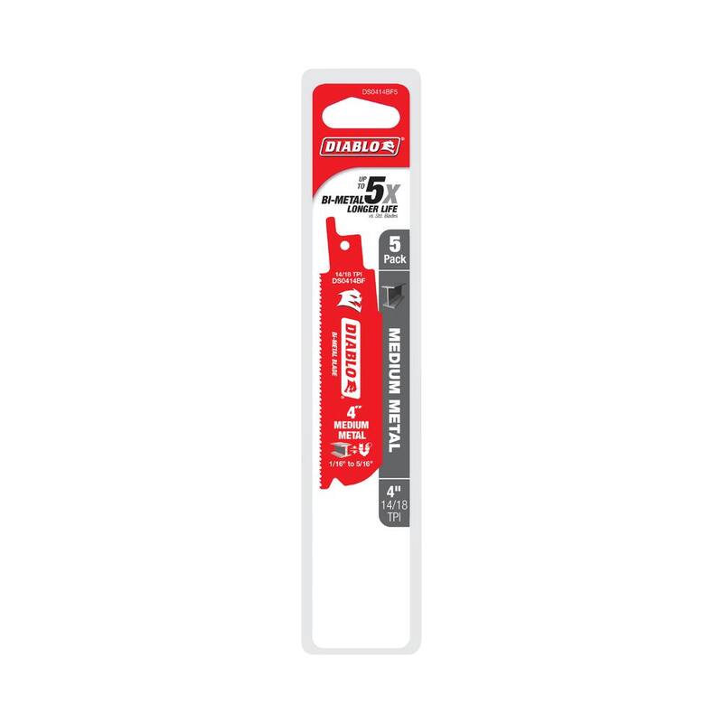 Hoja de sierra reciproca bimetálica DIABLO 4 in. 14/18 TPI para metal mediano - DS0414BF5