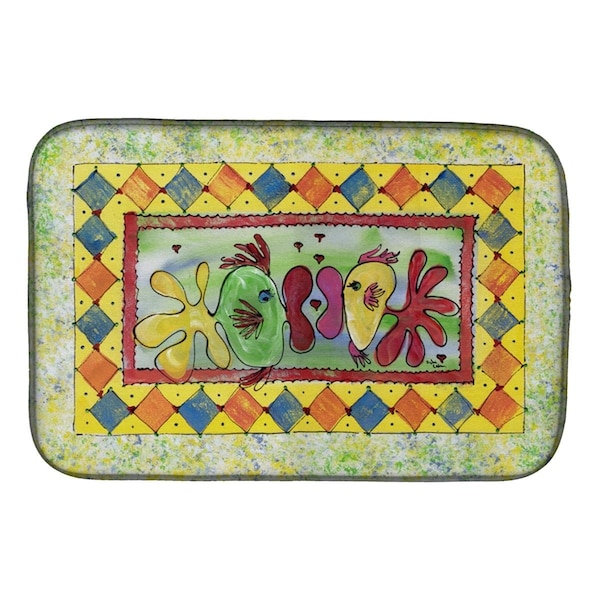 Carolines Treasures Kissing Fish Dish Drying Mat - 8074DDM
