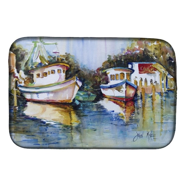 Carolines Treasures Fly Creek Fish Market Dish Drying Mat - JMK1046DDM