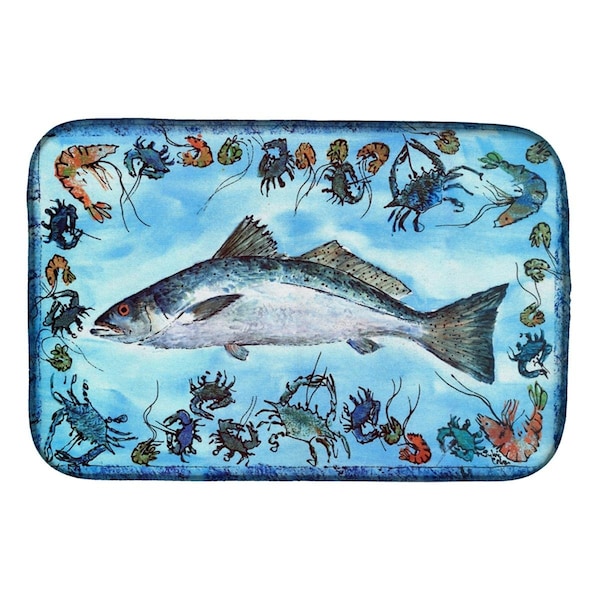 Carolines Treasures Fish Speckled Trout Dish Drying Mat - 8086DDM