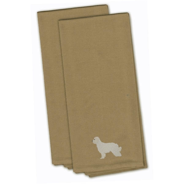 Carolines Treasures Pyrenean Shepherd Tan Embroidered Kitchen Towel - BB3418TNTWE