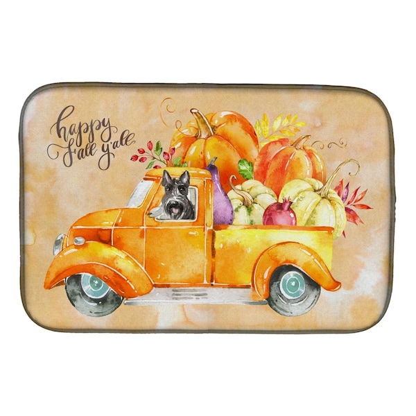Carolines Treasures Fall Harvest Scottish Terrier Dish Drying Mat - CK2632DDM