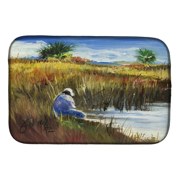 Carolines Treasures Fisherman on the Bank Dish Drying Mat - JMK1125DDM