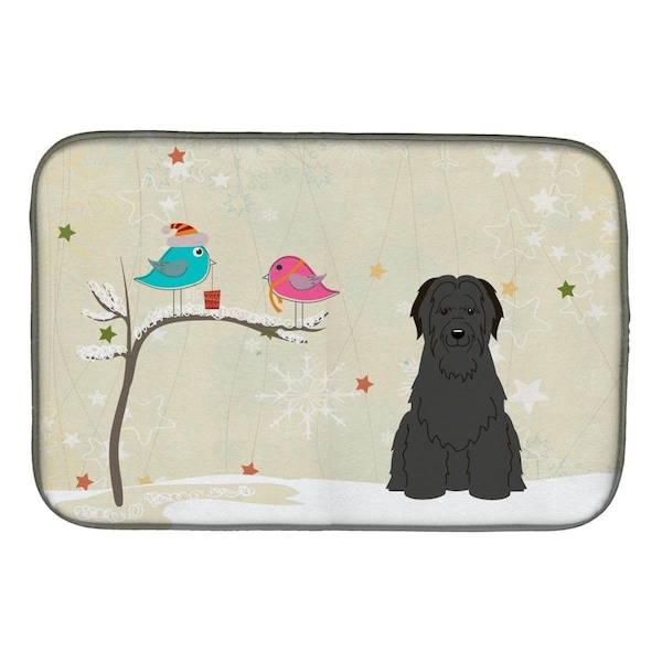 Carolines Treasures Christmas Presents Between Friends Briard Black Dish Drying Mat - BB2553DDM
