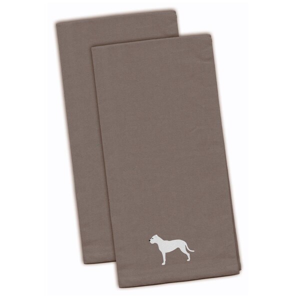 Carolines Treasures Dogo Argentino Gray Embroidered Kitchen Towel - BB3467GYTWE