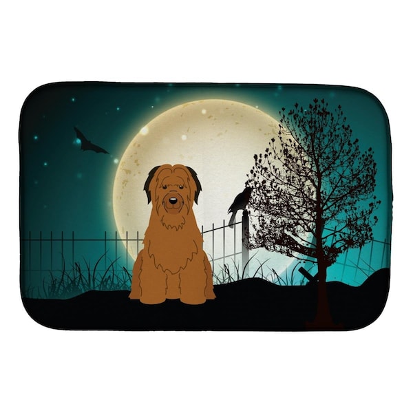 Carolines Treasures Halloween Scary Briard Brown Dish Drying Mat - BB2272DDM