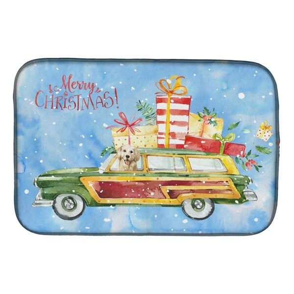 Carolines Treasures Merry Christmas Golden Retriever Dish Drying Mat - CK2407DDM