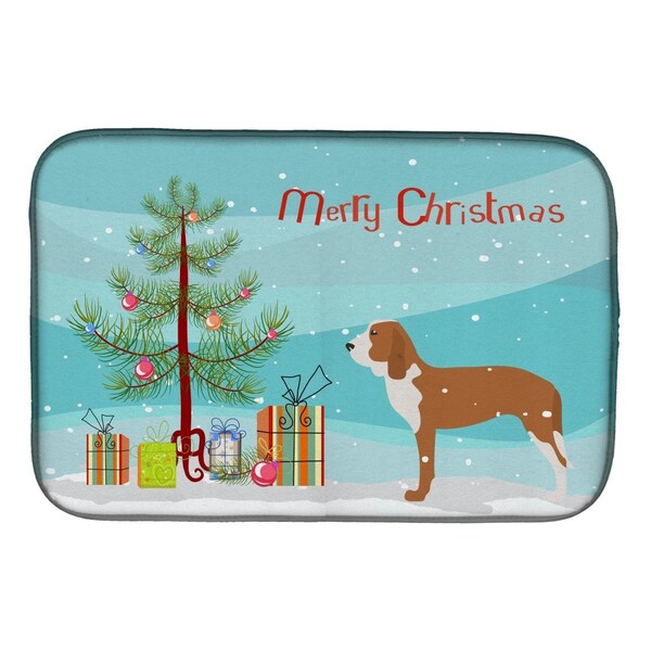 Carolines Treasures Spanish Hound Merry Christmas Tree Dish Drying Mat - BB2909DDM
