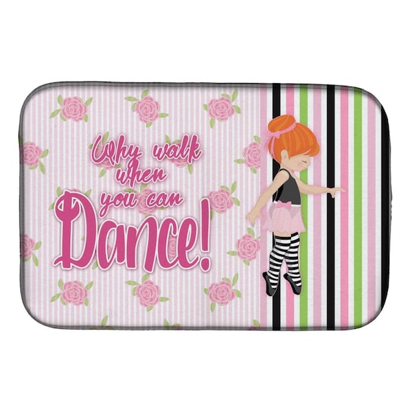 Carolines Treasures Ballet Dance Stripes Red Hair Dish Drying Mat - BB5399DDM