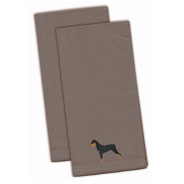 Carolines Treasures German Pinscher Gray Embroidered Kitchen Towel - BB3413GYTWE