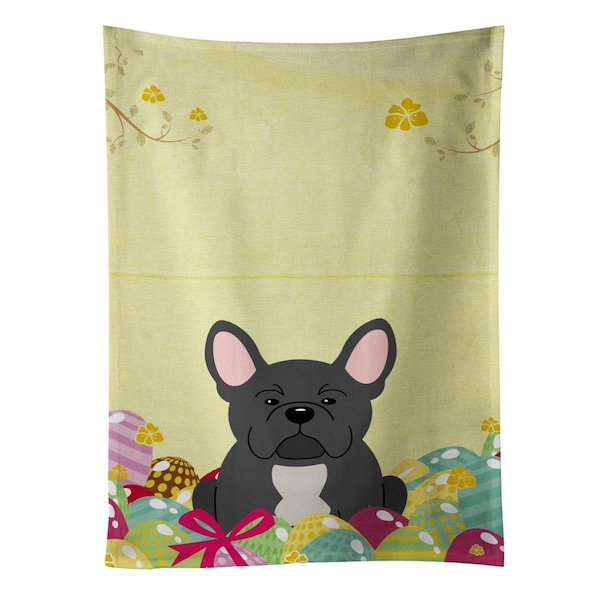 Carolines Treasures Easter Eggs French Bulldog Black Kitchen Towel - BB6014KTWL