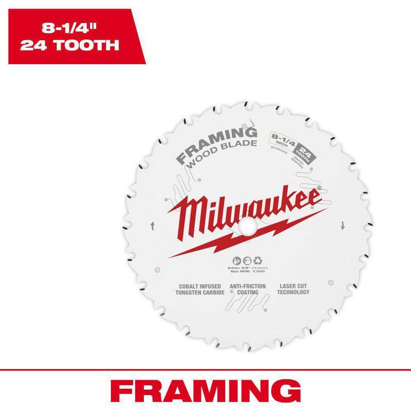 Milwaukee 8-1/4 pulgadas x 24 dientes Hoja de sierra circular para estructuras - 48-40-0820
