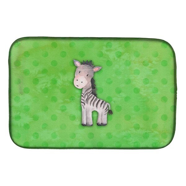 Carolines Treasures Polkadot Zebra Watercolor Dish Drying Mat - BB7377DDM